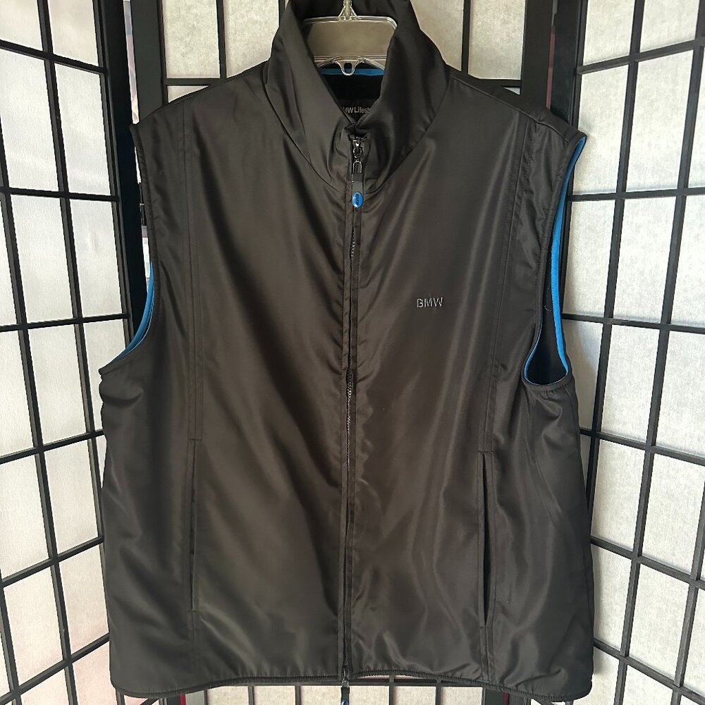 BMW Black Full Zip Sleeveless Vest Jacket Men's‎ Medium